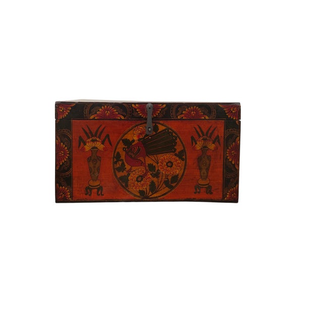 Antique Chinese Hand-Painted Storage Box For Sale - Image 4 of 5