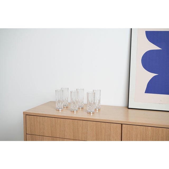 Vintage Italian Crystal Glasses, 1960s, Set of 6 For Sale - Image 6 of 8