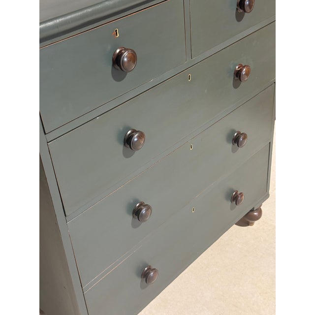 Black Antique Two Over Three Drawers - Painted Chest of Drawers From England For Sale - Image 8 of 18