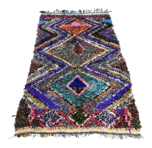 Vintage Moroccan Boucherouite Rug