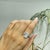 925 Sterling Silver Aquamarine Statement Ring With Diamond Halo, Size 6.5 For Sale - Image 9 of 15