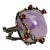 Vintage-Inspired Amethyst & Rhodolite Garnet Statement Ring | Sterling Silver Blackened & Gold Vermeil | Organic Branch Design | Size 6.75 For Sale