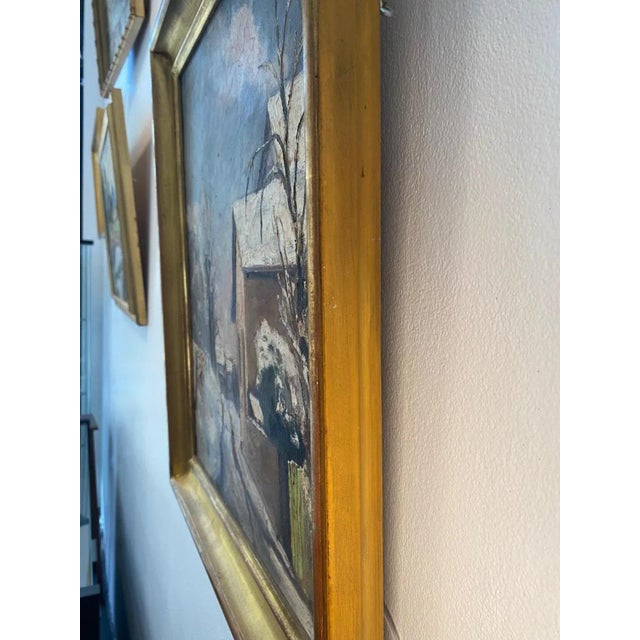 Adolphe De Siebenthal, Snowy Landscape, 1943, Oil on Canvas For Sale - Image 7 of 9