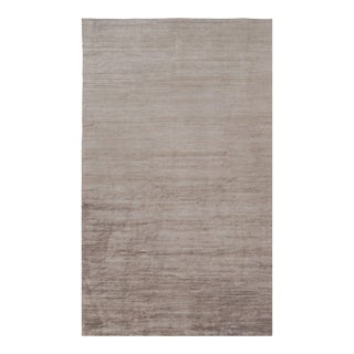 Rug & Kilim’s Oversized Modern Textural Rug in Brown, White and Beige Striae - 12x20 For Sale