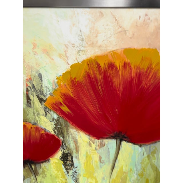 Contemporary Poppies Landscape Painting, Signed For Sale - Image 4 of 11