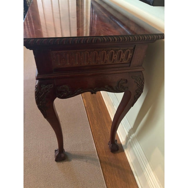 Wood Hand Carved Mahongany Table For Sale - Image 7 of 11