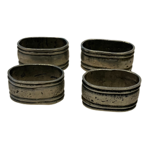Vintage Fecit VCM Pewter Napkin Rings - Set of 4 Made in Porto, Portugal