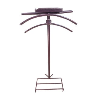 Leather Sheathed Bedroom Valet attributed to Jacques Adnet, 1950s For Sale