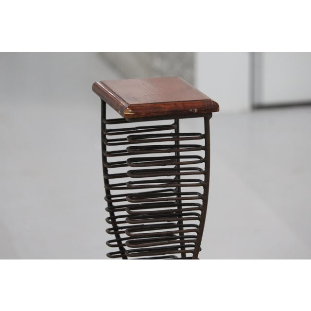 Wood Wrought Iron CD Holder, 1990s For Sale - Image 7 of 9