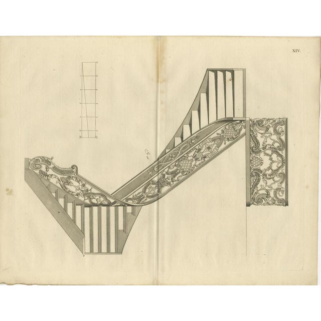 Van Der Horst, Baroque Staircase Craftsmanship, 1739, Paper, Set of 3 For Sale - Image 4 of 6