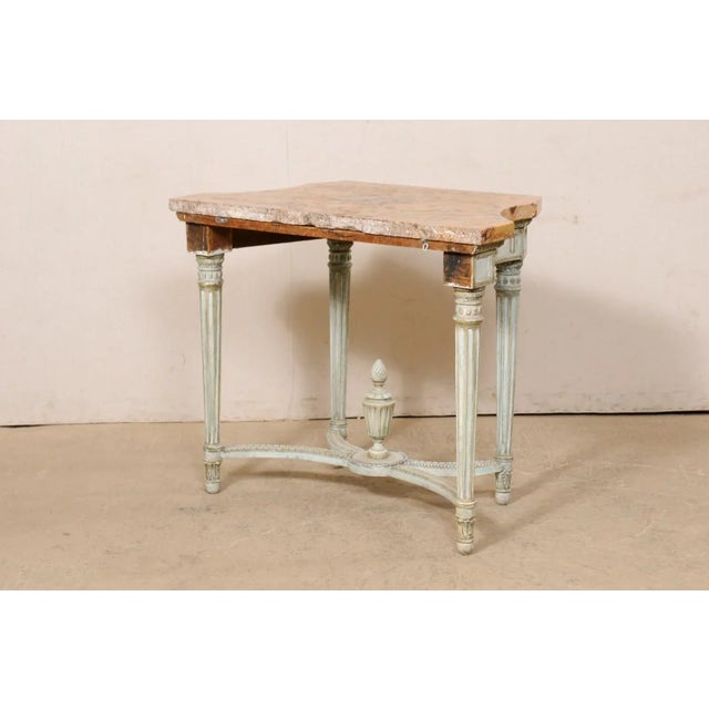 French Neoclassic Period Marble Top Console For Sale - Image 9 of 12
