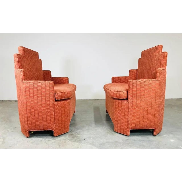 Art Deco Art-Deco Style Double Wide Skyscraper End or Easy Chairs After Paul T. Frankl For Sale - Image 3 of 10