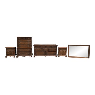 Early 1970 Ethan Allen Five Piece Bedroom Set. For Sale