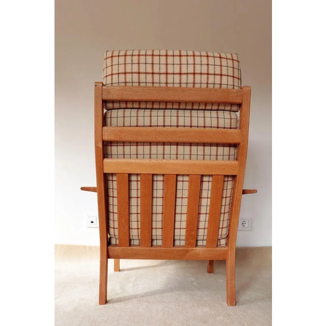 H680/690 Series Solid Oak Armchair & Stool Set by Bernt Petersen for Schiang, 1960s For Sale - Image 3 of 9