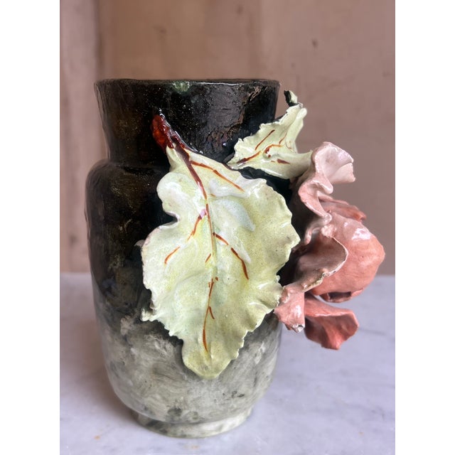 Edouard Giles Barbotine Majolica French Vase, C. 1880's For Sale - Image 11 of 18
