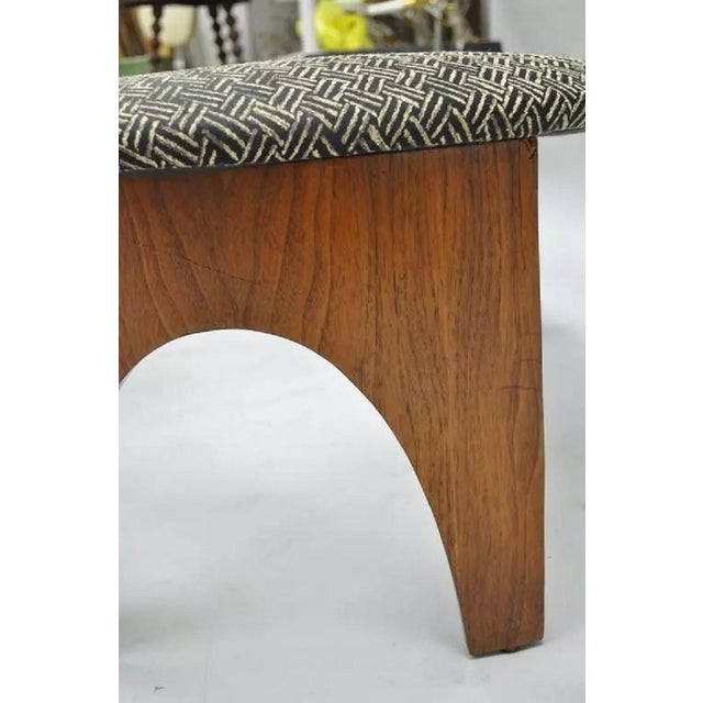 Henry P Glass Style Intimate Island Suite Walnut Upholstered Mid Century Coffee Table For Sale In Philadelphia - Image 6 of 9