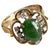 Modern 1960s Scandinavian 14k Gold Diamond Jade Engagement Wedding Cocktail Ring For Sale - Image 3 of 6