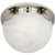 AERIN for Visual Comfort Signature Serein 5.5" Solitaire Flush Mount in Polished Nickel with White Strie Glass For Sale