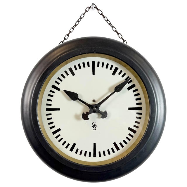 Vintage Industrial Factory Wall Clock from Siemens, 1930s For Sale - Image 17 of 17
