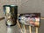 Circa 1969 St. Clair Glass Inverted Fan & Feather Carnival Reproduction Iridescent Glass Tumblers – A Pair For Sale - Image 11 of 18