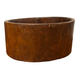 Large Antique 19th Century Treen Burl Wood Jardiniere Planter Bowl Carved From a Tree Trunk For Sale