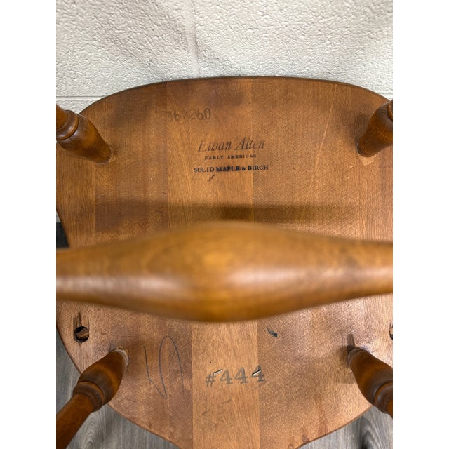 Vintage Ethan Allen Heirloom Maple Nutmeg Fiddleback Duxbury Dining Chairs For Sale - Image 11 of 12