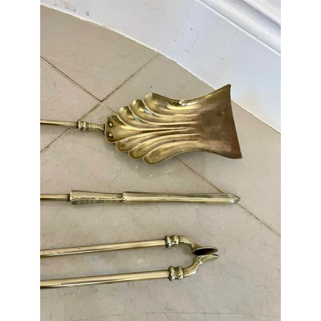 Antique George III Brass Fire Irons, 1982s, Set of 3 For Sale - Image 6 of 8
