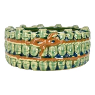 Vintage Ceramic Faux Bamboo Italian Trinket Dish Ashtray For Sale