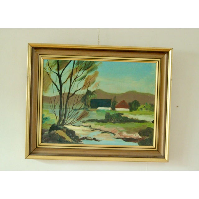 Bertil Landelius, Skåne Landscape, 1960s, Oil on Canvas, Framed For Sale - Image 4 of 11