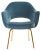 Knoll Saarinen Executive Arm Chairs in Pavo Blue Velvet, Pair For Sale - Image 4 of 6