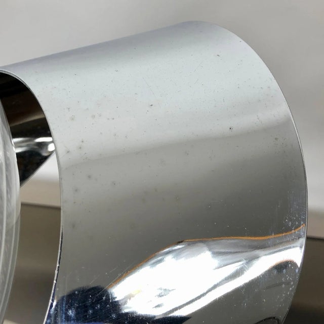 Chrome, Steel & Glass Table Lamp, Italy, 1970s, Set of 2 For Sale - Image 9 of 11