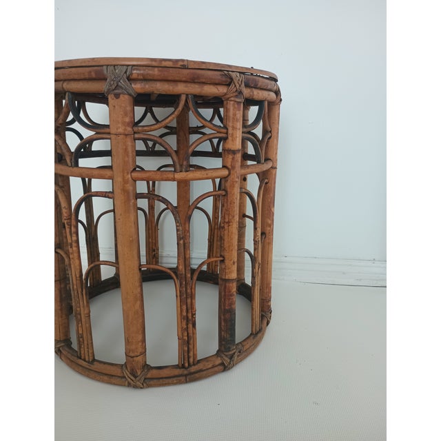 1950s Vintage Bamboo Side Table For Sale - Image 11 of 12