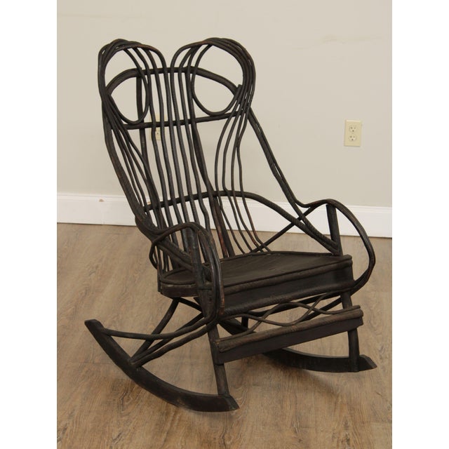 Antique Rustic Old Willow Bent Wood Rocker, Rocking Armchair Chairish