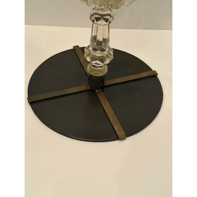 Round Cut Crystal Base Side Table For Sale - Image 9 of 11