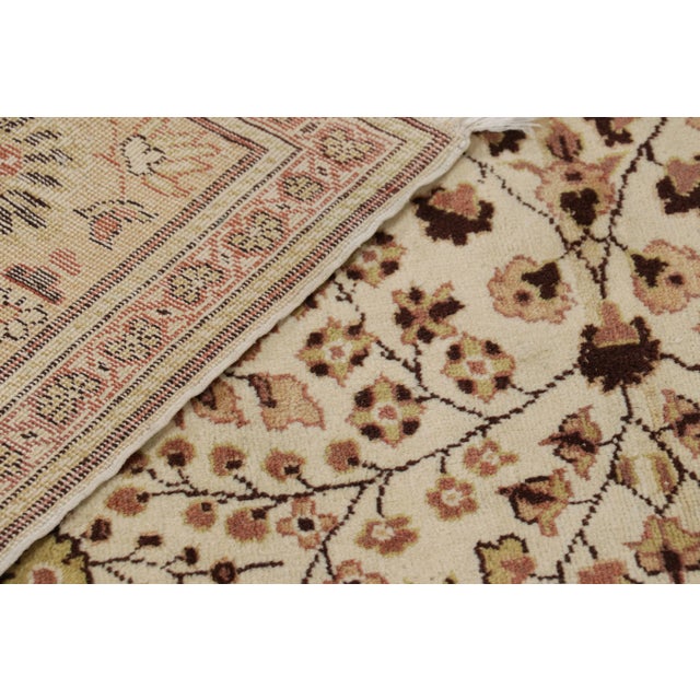 Cream Vintage Kayseri Rug in Cream and Beige With Floral Patterns From Rug and Kilim For Sale - Image 8 of 8