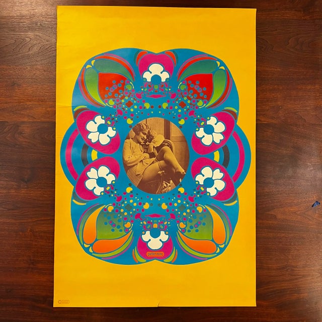 Original Peter Max lithograph using the split fountain technique on heavy vellum paper. This piece is titled “Flapper #5”