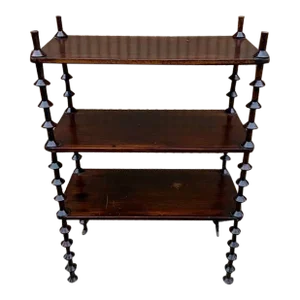 Antique Solid Wood Spindle Three Tier Etagere