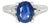 14K White Gold Sapphire Diamond Tulip Engagement Ring Estate For Sale