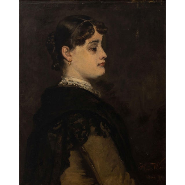Heinrich Weber (German, 1843-1913), Portrait of a Lady, Oil on Canvas, late 19th century, signed "Hein. Weber" lower...