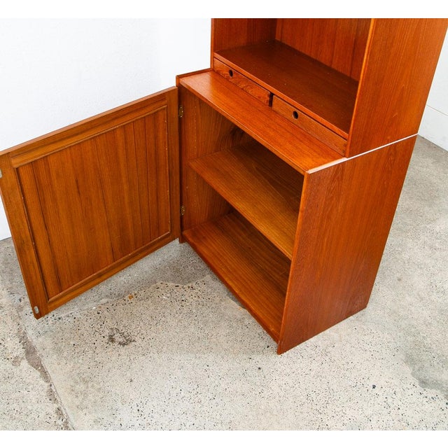 1960s Mid Century Danish Modern Bookshelf Cabinet Teak Shelves Lyby Denmark 27.5" For Sale - Image 10 of 12