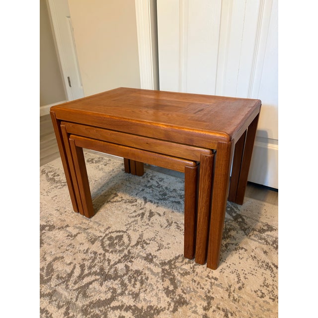 Mid-Century Modern 1960s Vejle Stole Moblefabrik Teak Nesting Side Tables (Set of 3) For Sale - Image 3 of 13