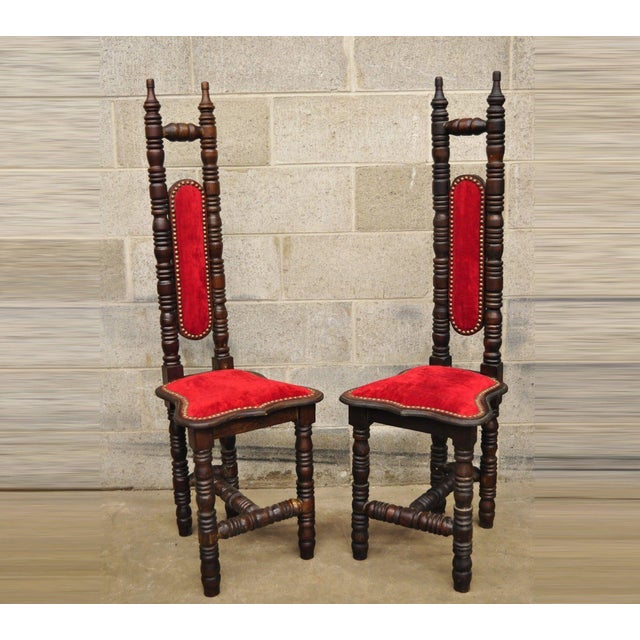 Vintage Spanish Jacobean Renaissance Revival Gothic Red Hall Prayer