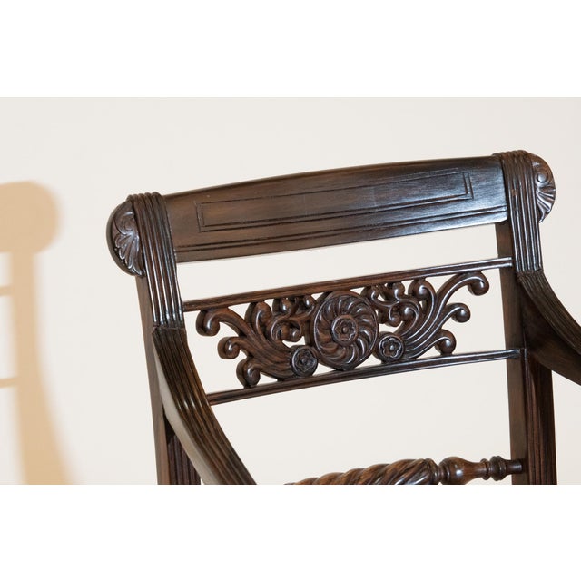 19th Century A Pair of Anglo-Indian Hardwood and Caned Armchairs For Sale - Image 5 of 9