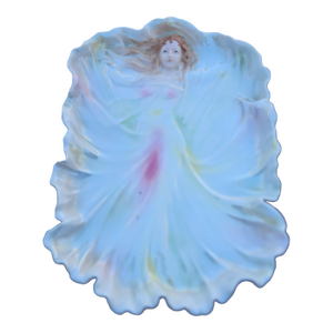 Early 20th Century Royal Bayreuth Art Nouveau Lady Figural Woman Dresser Tray, Bavaria Blue Mark