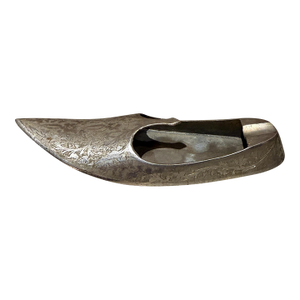 Vintage Indian-Style Slipper Ashtray Silver-Plated Brass