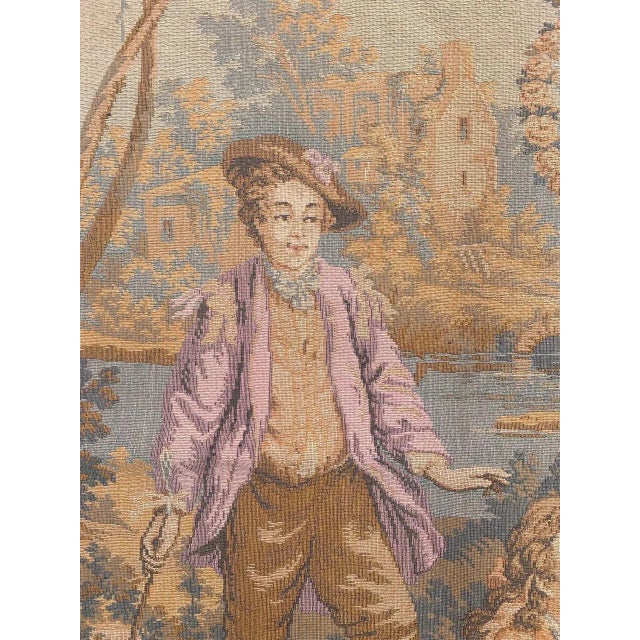 Textile Vintage French Jaquar Tapestry For Sale - Image 7 of 18
