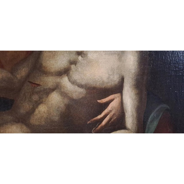 Circle of Luca Cambiaso, Deposition of Christ, 1500s, Oil on Canvas For Sale - Image 8 of 10