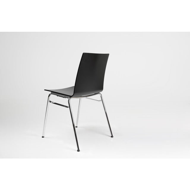 21th Century Black Chair with Wooden Seat, Belgium For Sale - Image 6 of 11