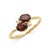 Contemporary Garnet Toi Et Moi Ring | January Birthstone Ring | 18k Gold Plated Sterling Silver Ring Us 7 For Sale - Image 3 of 3