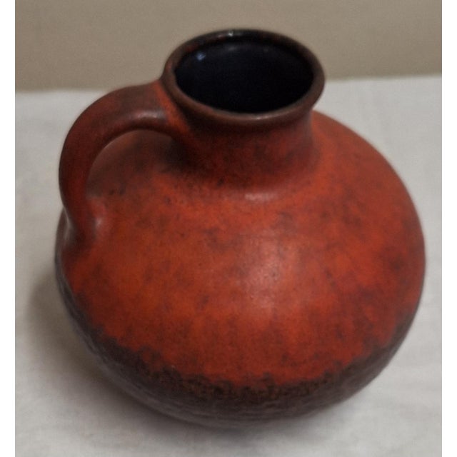 Vintage German Ceramic Vase in Brown-Red Glaze by Jasba, 1970s For Sale - Image 3 of 5